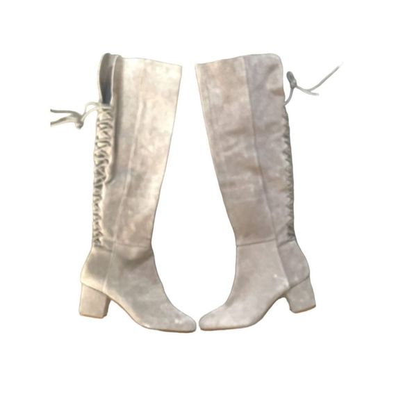 NWOB Steve Madden Hansil over the knee leather tan boots lace 9 - Picture 6 of 11